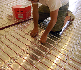 HeatShield floor heating system being installed