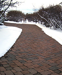 Large heated paver driveway