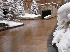 Heated driveway and parking entrance