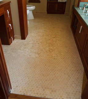 Heated bathroom floor