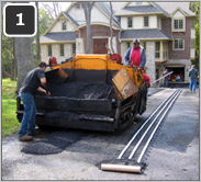 Retrofitting asphalt driveway with heated tire tracks-1