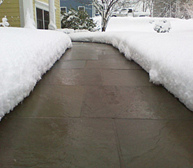 Paver heated sidewalk