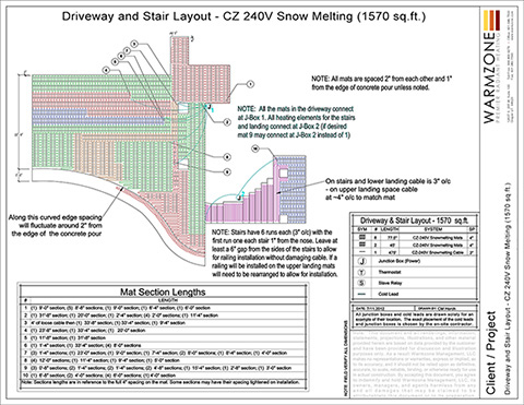 Example of Warmzone radiant heat system AutoCAD