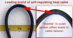 Comparing heat trace cable bending radius