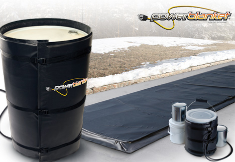 Powerblanket concrete curing mats and barrel warmers