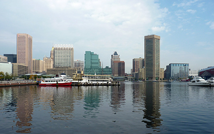 Inner Harbor waterfront view of Baltimore