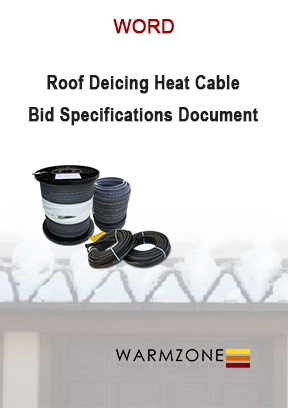 Warmzone self-regulating roof heat cable bid specifications document