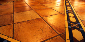Radiant heated tile floor