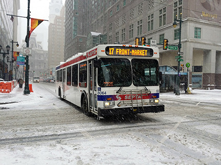 Philadelphia during a snowstorm