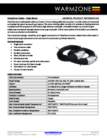 ClearZone snow melting heat cable data sheet.