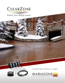 ClearZone snow melting system product sheet
