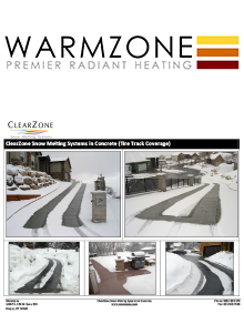 Photos of snow melting systems installed to heat concrete tire tracks.