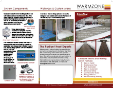 Warmzone snow melting system tri-fold brochure.