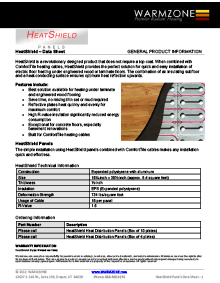 Floor heating data sheet | Warmzone