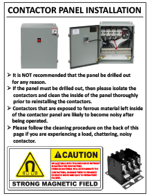 Snow melting system contactor panel installation insert