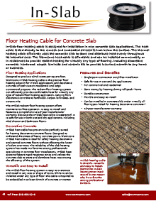 Warmzone In-Slab / Storage Heat floor heating cable