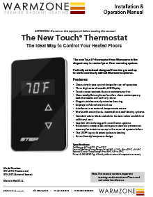 Warmzone STEP Touch Thermostat Installation Guide