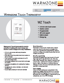 Touch Floor Heating Thermostat Technical Guide