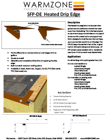 Roof heating panels heated drip edge