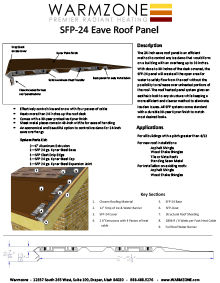 Heat trace roof heating panel (24-inch) data sheet