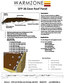 Heat trace 36-inch roof heating panel data sheet