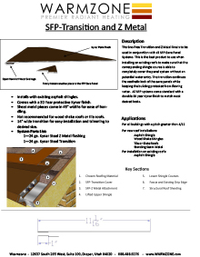 Roof heating panels transition and Z metal line