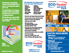 ECO-heater tri-fold marketing brochure