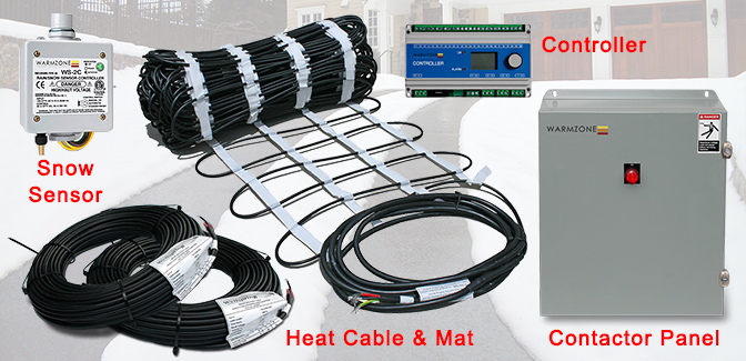 Snow melting system heat cable and components