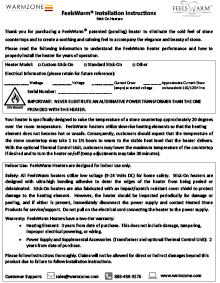 Countertop Heaters Installation Manual