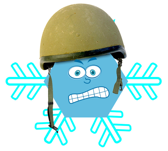 Cartoon army snowflake commander