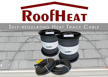 Self-regulating heat trace cable for shingle roofs