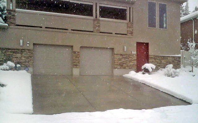 Snow melting system installed for a heated concrete driveway