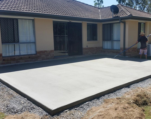 Installing a concrete heated patio