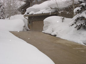 Heated concrete driveway for mountain lodge