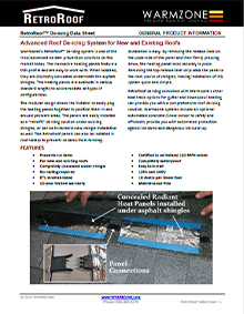 RetroRoof de-icing system data sheet