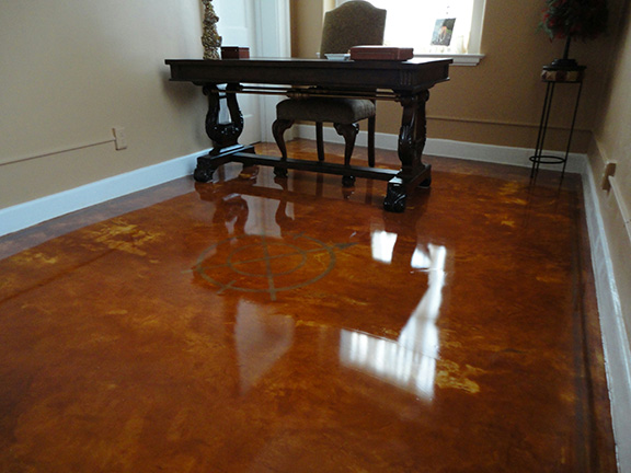 A heated stained concrete floor.