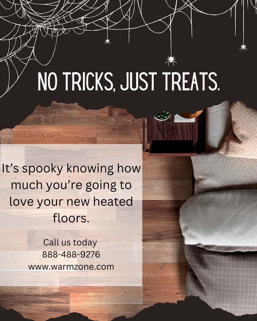 Trick or treat, warm your feet - Pinterest image.