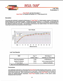 Insul-Tarp comparative lab test