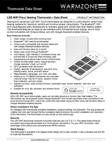 LED WiFi floor heating thermostat data sheet