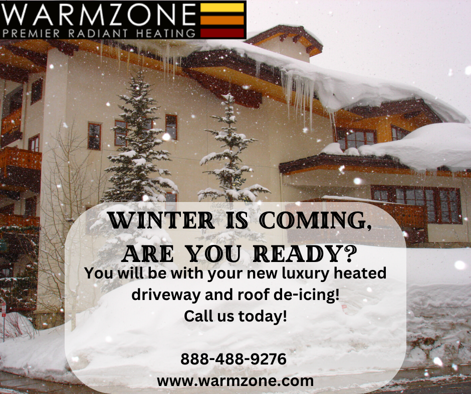 Radiant heated driveways and roof de-icing systems.