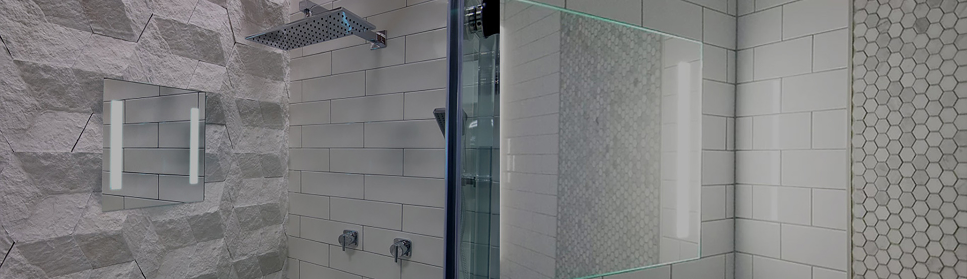 Mist free shower mirrors banner