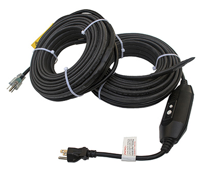 Pre-terminated heat trace cable with optional GFCI power plug