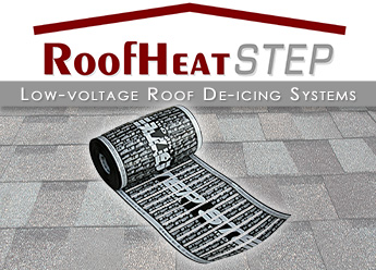Low-voltage roof de-icing for heating roof gutters