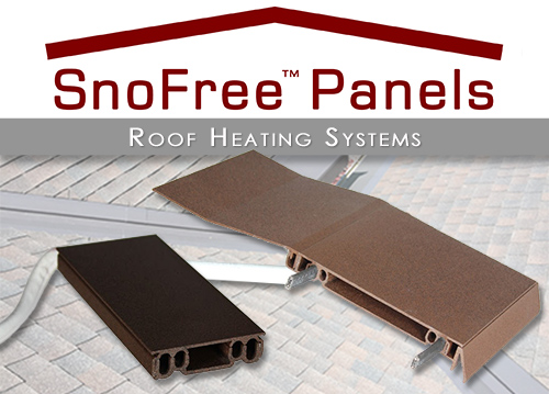 Roof de-icing panel for snow free roof edges and valleys
