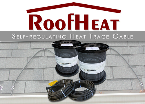 Roof de-icing heat cable for heated valleys, gutters, and eaves