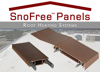 Heated roof de-icing panels for membrane roof