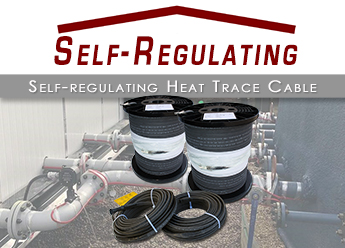 Self-regulating heat trace cable for shingle roofs