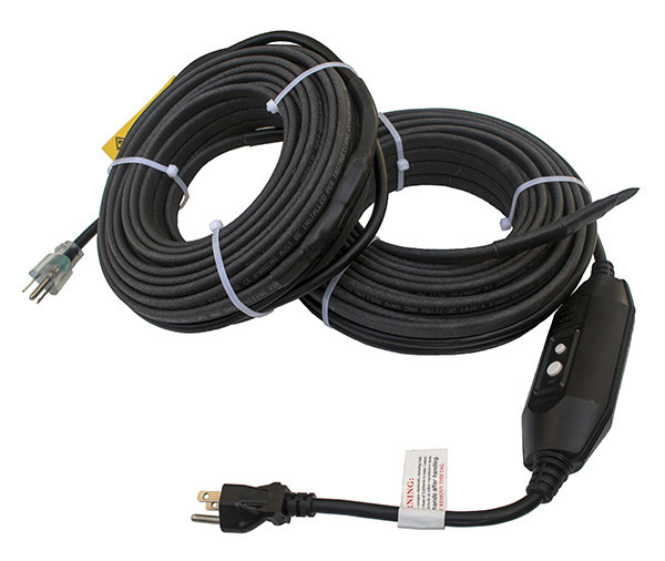 Pre-terminated self-regulating heat cable with standard and GFCI power plug