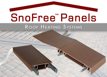 Heated panels for roof de-icing system