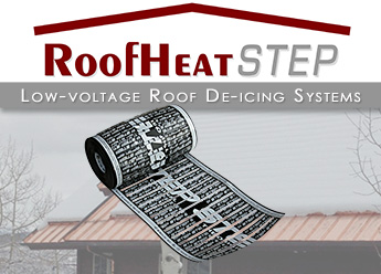 Low-voltage roof de-icing for metal standing seam roofs